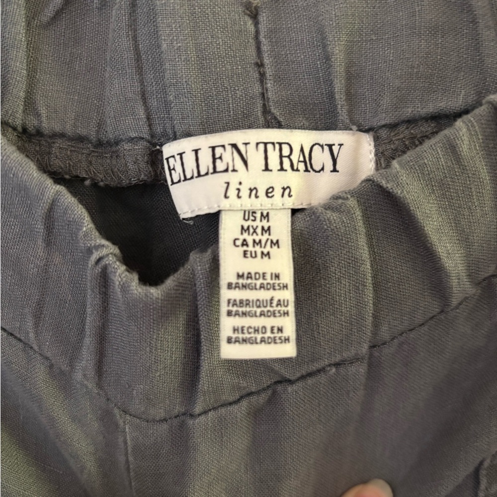 Ellen Tracy Charcoal Linen Pants
